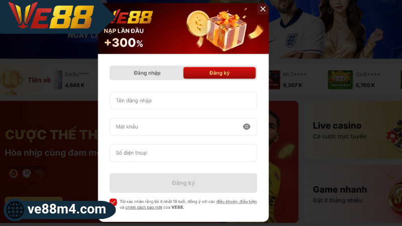 Hướng dẫn chi tiết đăng ký VE88 cho người mới bắt đầu