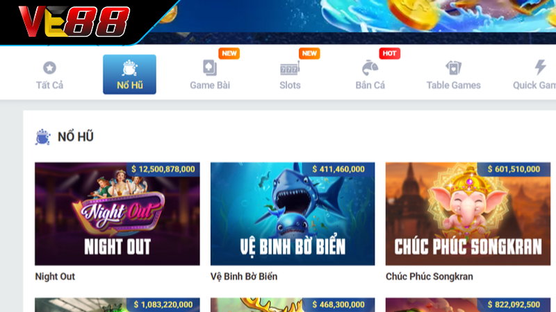 Nổ Hũ VE88 - Khám Phá Bí Quyết Săn Jackpot Siêu Khủng Khám phá sự đa dạng chủ đề và giải thưởng của nổ hũ VE88