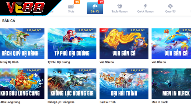 Bắn Cá VE88 - Thiên Đường Săn Cá Đổi Thưởng Siêu Kịch Tính Khám phá sức hút đặc biệt từ bắn cá VE88